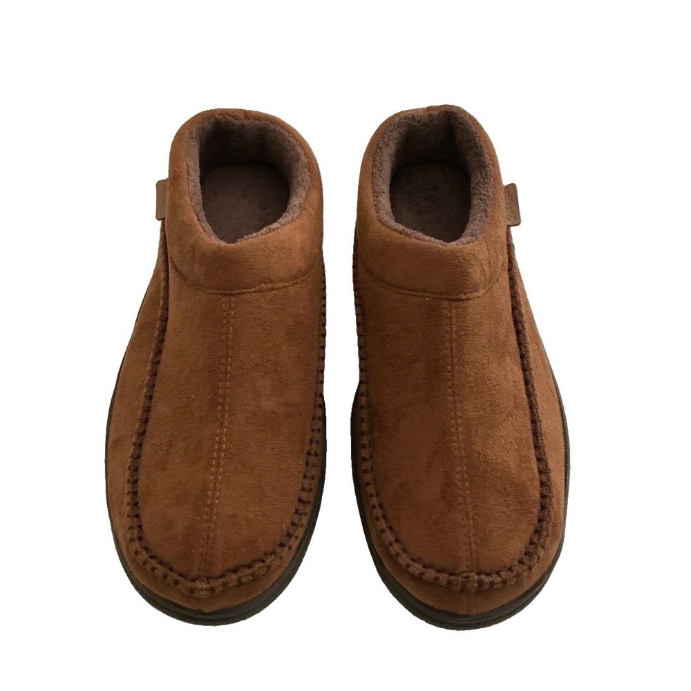Zigzagger Moccasin Slippers Mens US 10.5 Fuzzy Microsuede Indoor Outdoor
